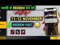 Free Fire Redeem Code Today | 11 November Redeem Code Free Fire | FF Redeem Code Today 11 November