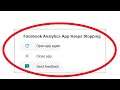 Facebook Analytics App Keeps Stopping Error In Android - Facebook Analytics Not Working Problem
