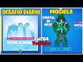 Fortnite DESTRUYE LOS ADORNOS DE COPO DE NIEVE desafio dia 12 de FESTIVAL DE INVIERNO ( MOCHILA )