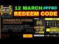 FFBC Final Day Redeem Code | 12 March ffbc redeem code | today redeem code free fire | mrk news