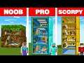 Minecraft NOOB vs PRO vs SCORPY: BLOCK HOUSE BUILD CHALLENGE in Minecraft Animation