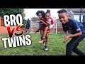 BRO vs TWIN SISTERS *IMPOSSIBLE* GARDEN FOOTBALL CHALLENGE Part 2
