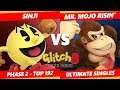 Glitch 8 SSBU - Sinji  (Pac-Man) Vs. Mr. Mojo Risin' (Donkey Kong) Smash Ultimate Tournament Top 192