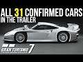 All 31 CONFIRMED CARS in the GRAN TURISMO 7 Trailer!