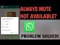 Always Mute Notification Features Not Available On WhatsApp Problem Solved