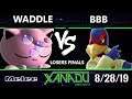 S@X 317 SSBM - waddle (Jigglypuff) Vs. BBB (Falco) Smash Melee Losers Finals