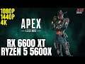 Apex Legends | Ryzen 5 5600x + RX 6600 XT | 1080p, 1440p, 4K benchmarks!