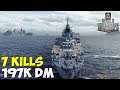 World of WarShips | République | 7 KILLS | 197K Damage - Replay Gameplay 1080p 60 fps