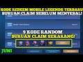 9 KODE REDEEM ML HARI INI JUNI 2021 | NEW REDEEM CODE MOBILE LEGEND TODAY 100% WORK !!