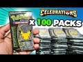 Opening 100 Pokemon Celebrations Booster Packs!