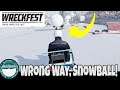 Wreckfest - Tossing Giant Snowball While Going the Wrong Way! Wreckfest Update