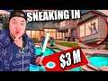 SNEAKING Into A 3 Million Dollar House! SOMEONE HOME - 24 Hour Challenge