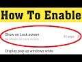 How to Enable Show on Lock screen App Notification Permission In Android