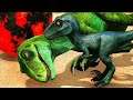 Cuidando e Protegendo os Filhotes Blue Raptor + Dinossauros (CAÇA AO TITANOSAUR) Ark Genesis