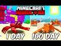 I Survived 100 Days as a Crab in Hardcore Minecraft... Here's What Happened