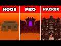 Noob vs. Pro vs. Hacker : NETHER SAFE HOUSE BUILD CHALLENGE! In Minecraft Animation
