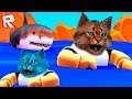 КОТ ПРОТИВ ГИГАНТСКОЙ АКУЛЫ! ROBLOX SharkBite Котик Игроман и Котёнок Лайк