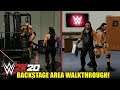 WWE 2K20 Backstage Area Walkthrough! (Changes, New Hallway, Parking Lot, All Rooms & Offices)