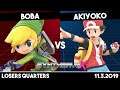 BOBA (Toon Link) vs Akiyoko (Pokémon Trainer) | Losers Quarters | Synthwave X #8