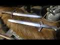 Forging a Feather Damascus dagger set, the complete movie.