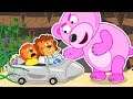 Lion Family Journey to the Center of the Earth #2. Cartoon for Kids