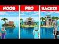 Minecraft NOOB vs PRO vs HACKER: MODERN ISLAND HOUSE BUILD CHALLENGE in Minecraft / Animation
