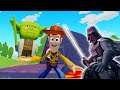 Woody vs Darth Vader | Toy Story vs Star Wars | Woody Saves Baby Yoda from D | Disney Infinity