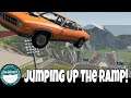 BeamNG Drive - Jumping UP The Car Jump Arena Ramp?