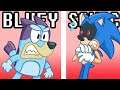 Bluey Meets Sonic - Funny Moments
