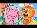 Lion Family | Jurassic World №7. Dinosaur Makes Colorful Paints | Cartoon for Kids