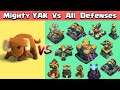 Mighty YAK Vs All Max Defenses | Clash of Clans | Town Hall 14 Update | Yak Vs All Defenses in COC