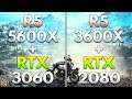 Ryzen 5 5600X + RTX 3060 vs Ryzen 5 3600X + RTX 2080 | PC Gaming Tested