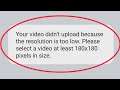 Facebook || Video Didn't Upload Resolution n is too low || Select 180x180 pixels size in Facebook