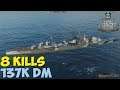 World of WarShips | Kitakaze | 8 KILLS | 137K Damage -  Replay Gameplay 4K 60 fps
