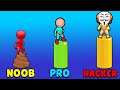Noob Vs Pro Vs Hacker ASMR Sound Stacky Dash Funny 2021 - Gameplay Up Levels 1-15 (Android, iOS)