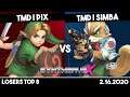TMD | Pix (Young Link) vs TMD | Simba (Fox) | Losers Top 8 | Synthwave x #20
