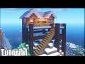 Minecraft Tutorial: How To Make A Spruce Wood Cliff House "2020 Tutorial"