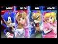 Super Smash Bros Ultimate Amiibo Fights   Request #5471 Sonic & Zelda vs Fox & Peach