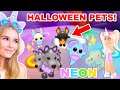 Turning ALL NEW HALLOWEEN PETS *NEON* In Adopt Me! (Roblox)