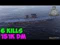 World of WarShips | Lexington  | 6 KILLS | 151K Damage - Replay Gameplay 4K 60 fps