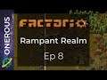 Factorio Rampant Realm Ep 8: Flamethrowers and readying to fight back