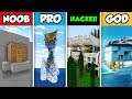 Minecraft NOOB vs. PRO vs. HACKER vs GOD : CLIFF HOUSE BUILD CHALLENGE in Minecraft!