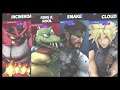 Super Smash Bros Ultimate Amiibo Fights  – Request #18680 Incineroar & K Rool vs Snake & Cloud
