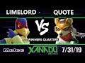 S@X 313 SSBM - LimeLord (Falco) Vs. Quote (Fox) Smash Melee Winners Quarters