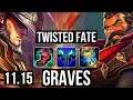 TWISTED FATE vs GRAVES (MID) | 3.0M mastery, 9/1/2, 1000+ games, Godlike | EUW Master | v11.15