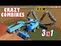 Farming Simulator 19: XXL CRAZY COMBINES!!! +45 M CUTTERS AND 3IN1 HARVESTERS! SUNFLOWER HARVEST!