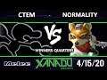 S@X 349 Online Winners Quarters - CTEM (Sheik, Game & Watch) Vs. Normality (Fox) Smash Melee - SSBM