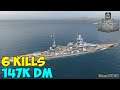 World of WarShips | Scharnhorst | 6 KILLS | 147K Damage - Replay Gameplay 4K 60 fps