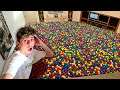 Filling my ENTIRE House with BALL PIT BALLS!! **insane**
