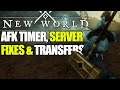 New World Update 1.0.1 - Patch Notes - AFK Timer, Server Transfers & Hit Scan